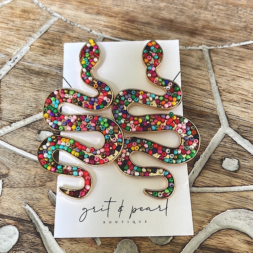 Tropical snake earrings